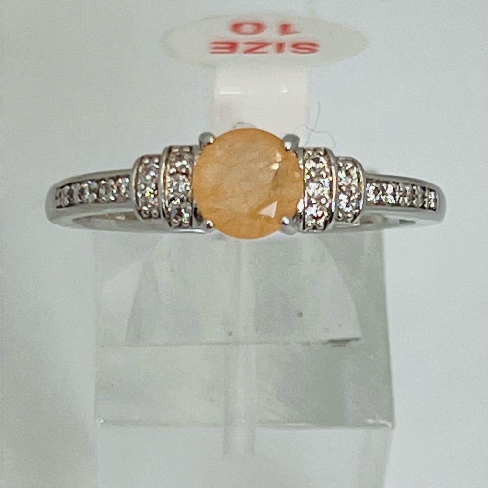 RETRO BOMB PARTY RING NATURAL FUSION PEACH QUARTZ RBP2176 SIZE 10